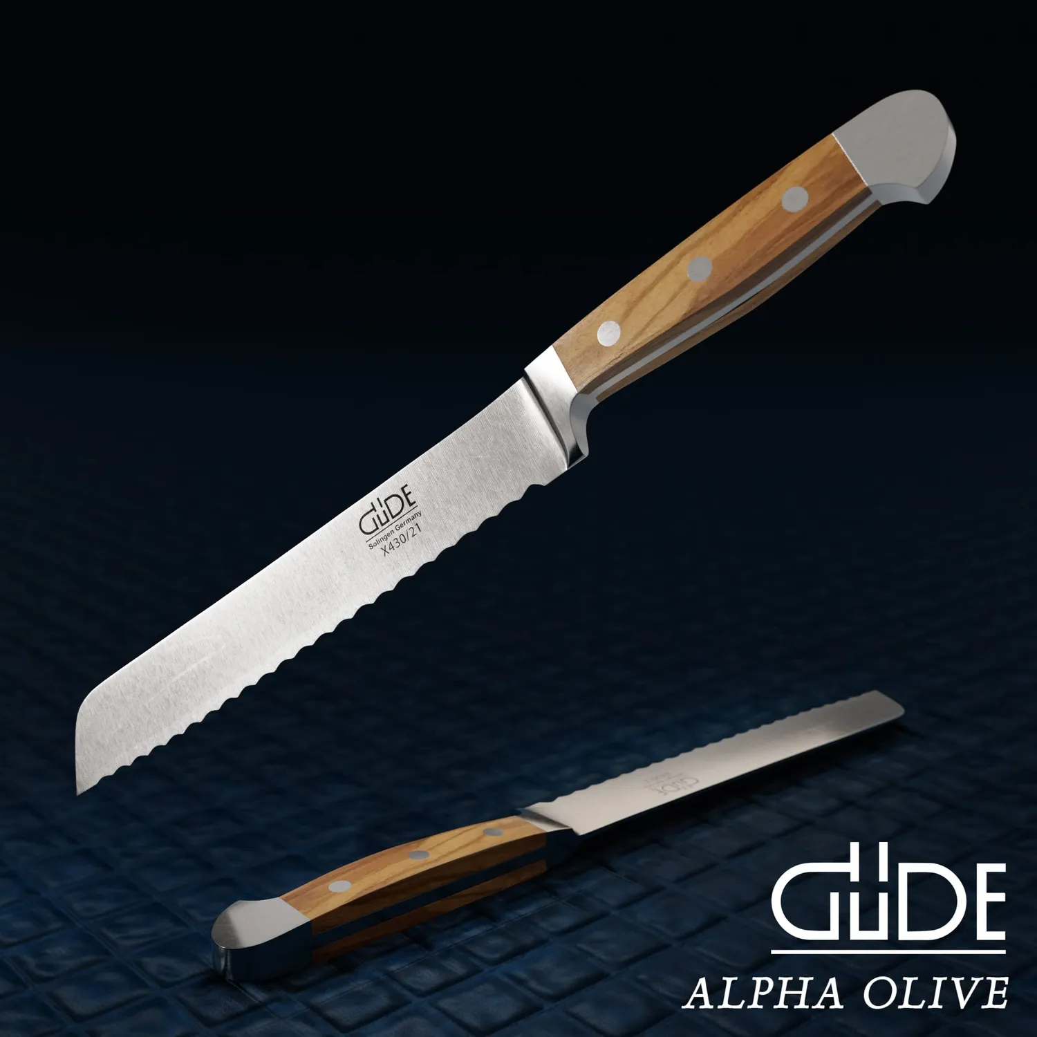 Güde Alpha Olive Coltello Pane 21 cm Ulivo