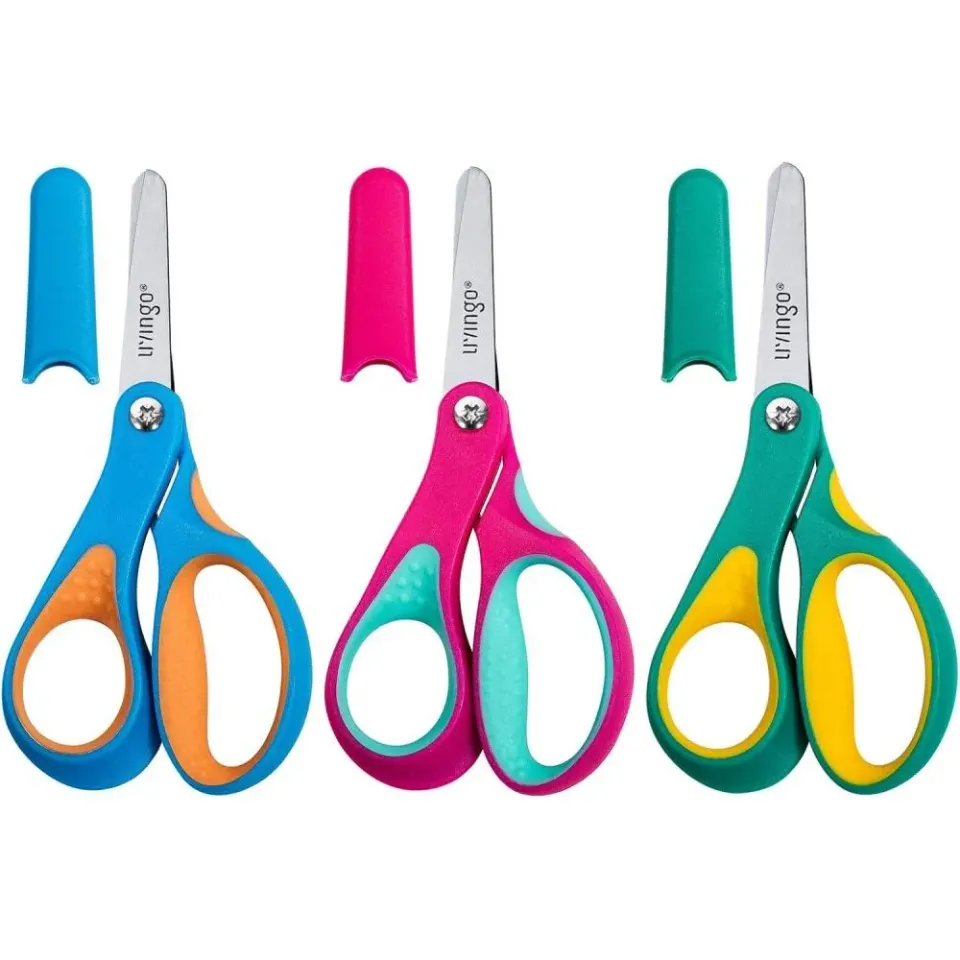 LIVINGO Forbici Bambini Mancini 5" Punta Arrotondata 3 Pezzi