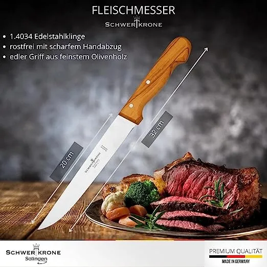 Schwertkrone Olive Classic MO70101 coltello carne 20 cm olivo