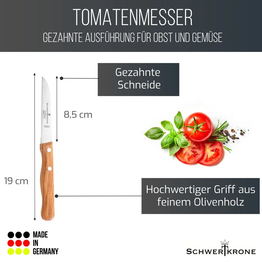 Schwertkrone Olive Classic coltello pomodoro 8 cm ulivo
