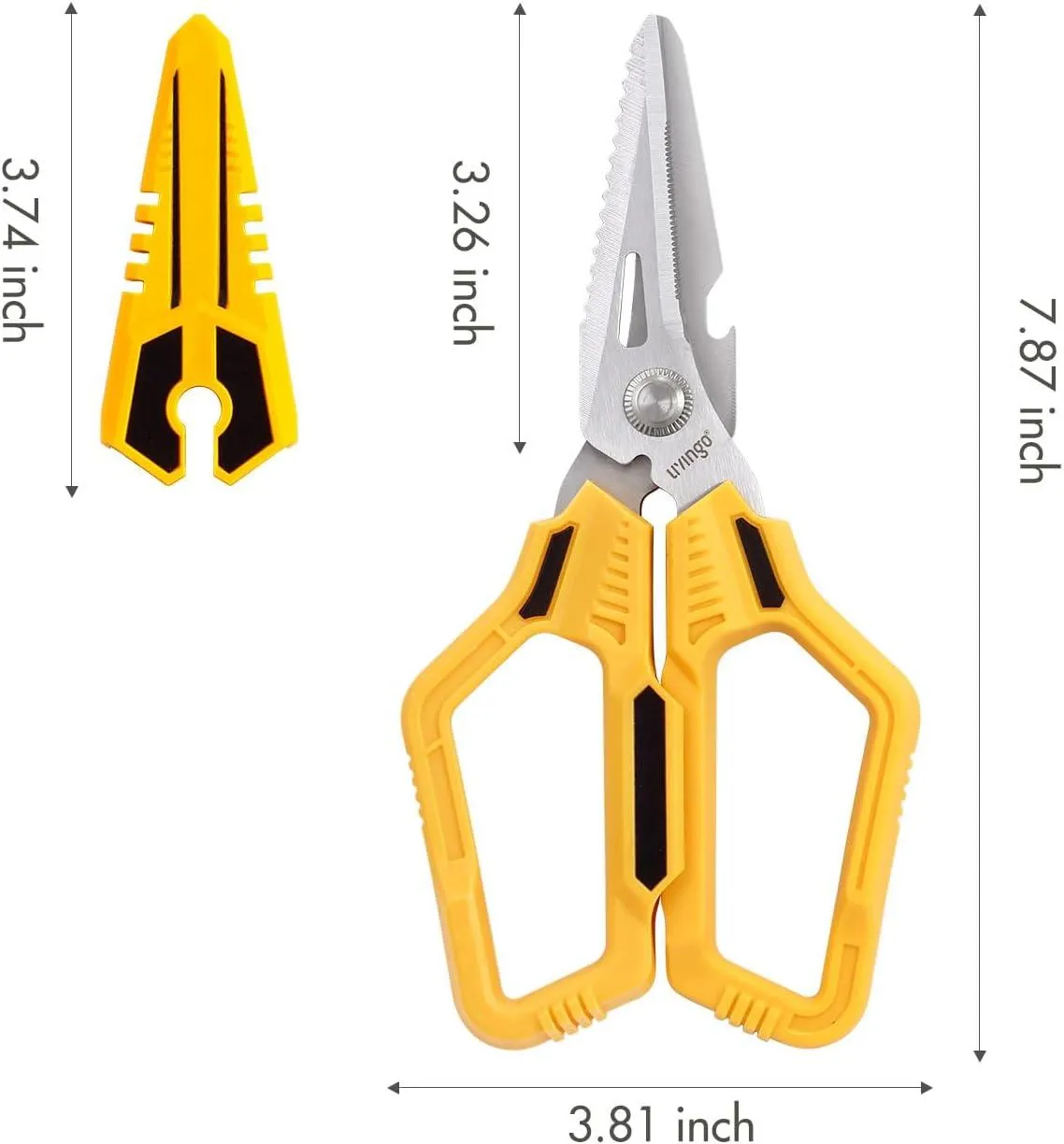 LIVINGO Forbici Multiuso 7,87" per Cavi e Corda