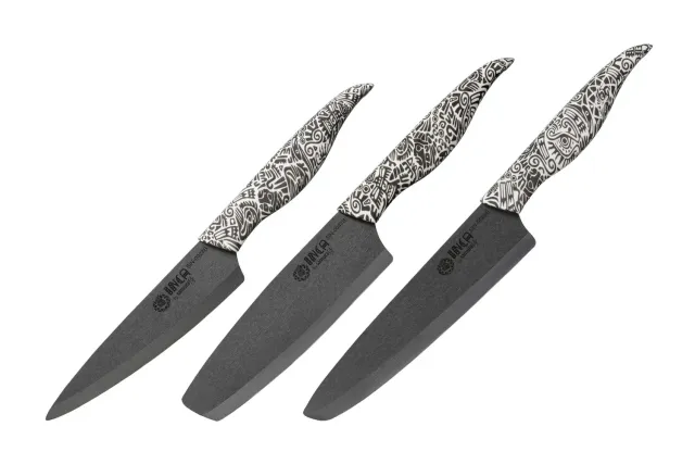 Samura Inca SIN-0220B set coltelli 3 pezzi ceramica nera
