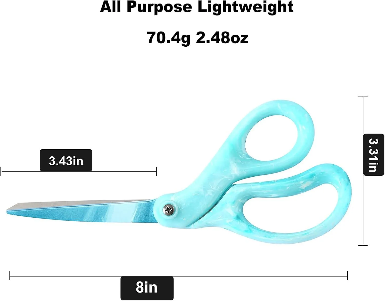 LIVINGO Forbici Ufficio 8" Verde Lama Inox Multiuso