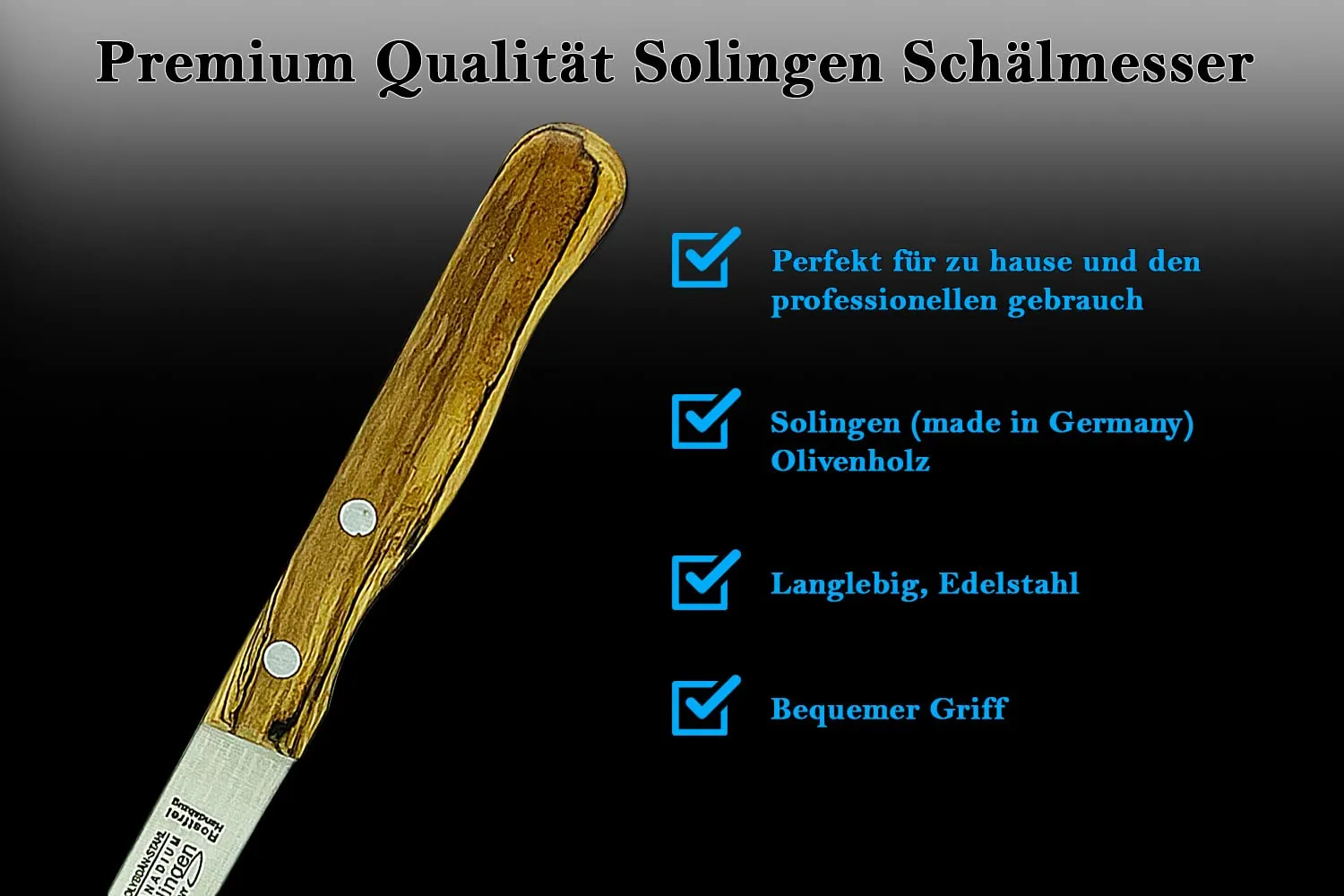 SMI Spelucchino Solingen 9,8 cm Legno Ulivo Dritto