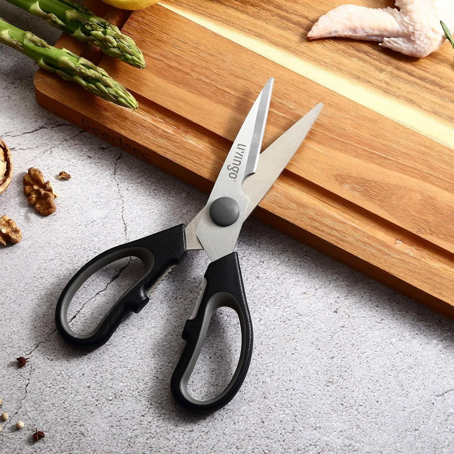 LIVINGO forbici cucina 7,5" ossa verdure schiaccianoci