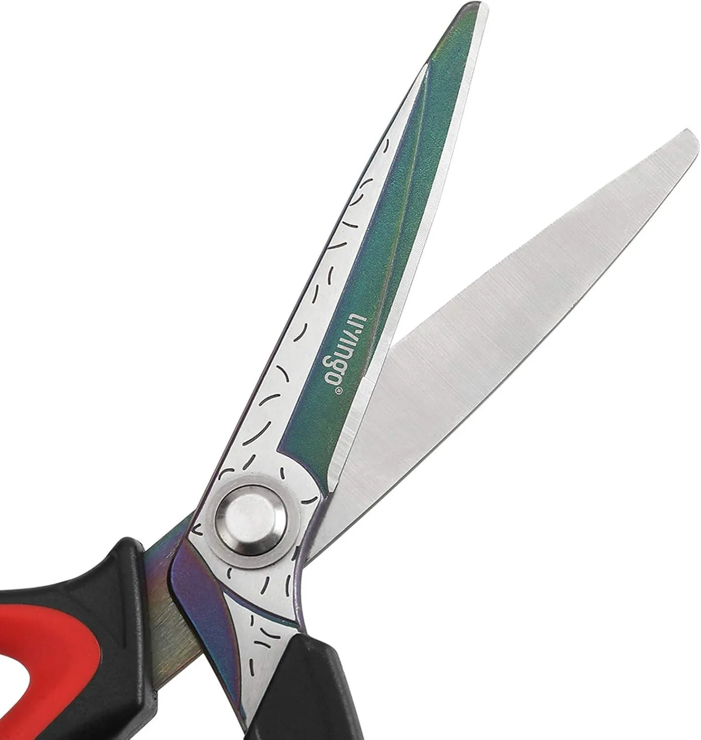 LIVINGO Forbici Multiuso Titanio 10" Rosse Heavy Duty