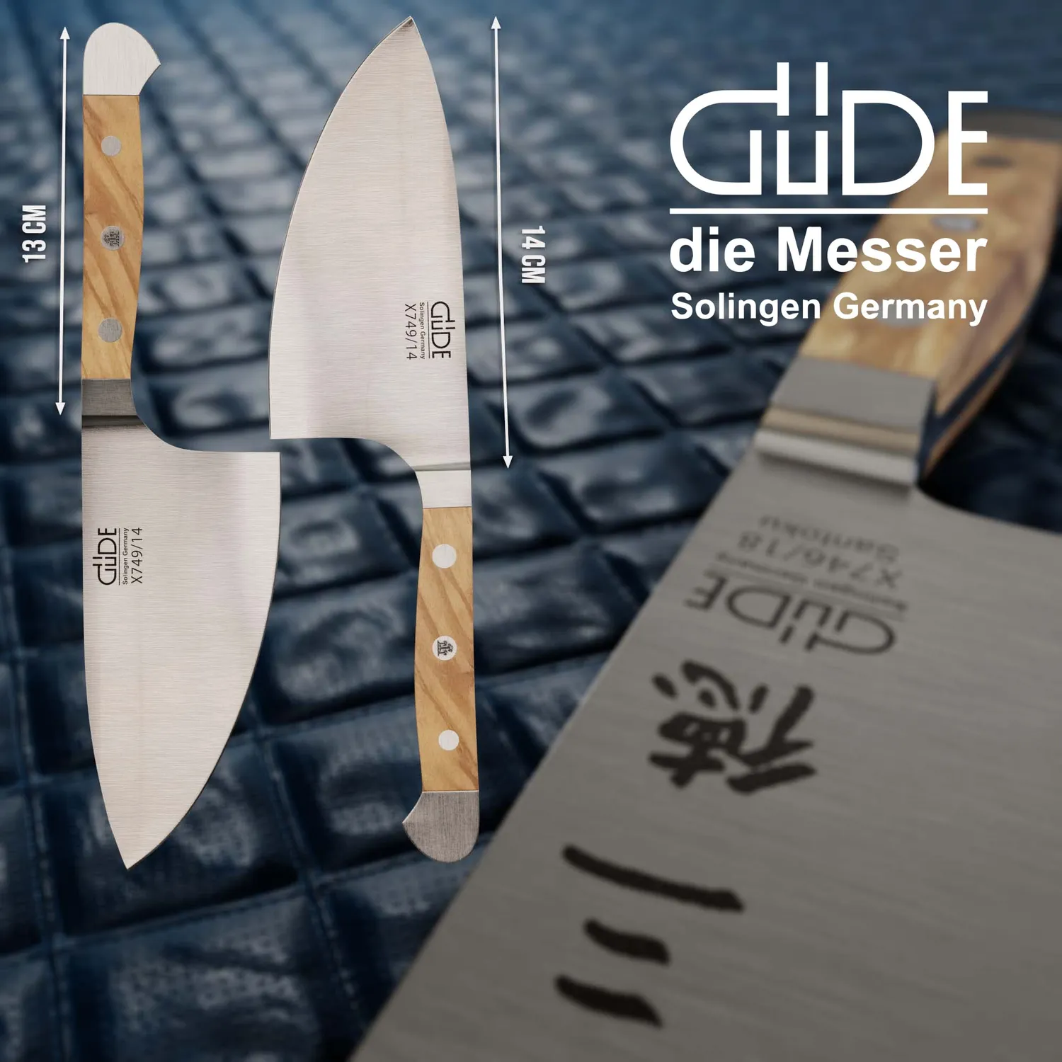 Güde Alpha-Olive Shark coltello erbe 14 cm ulivo
