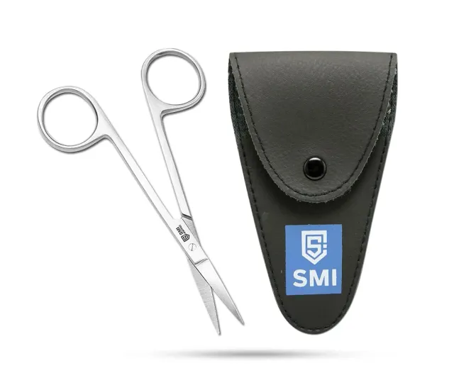 SMI Forbici Baffi e Barba 11,5 cm Acciaio con Custodia