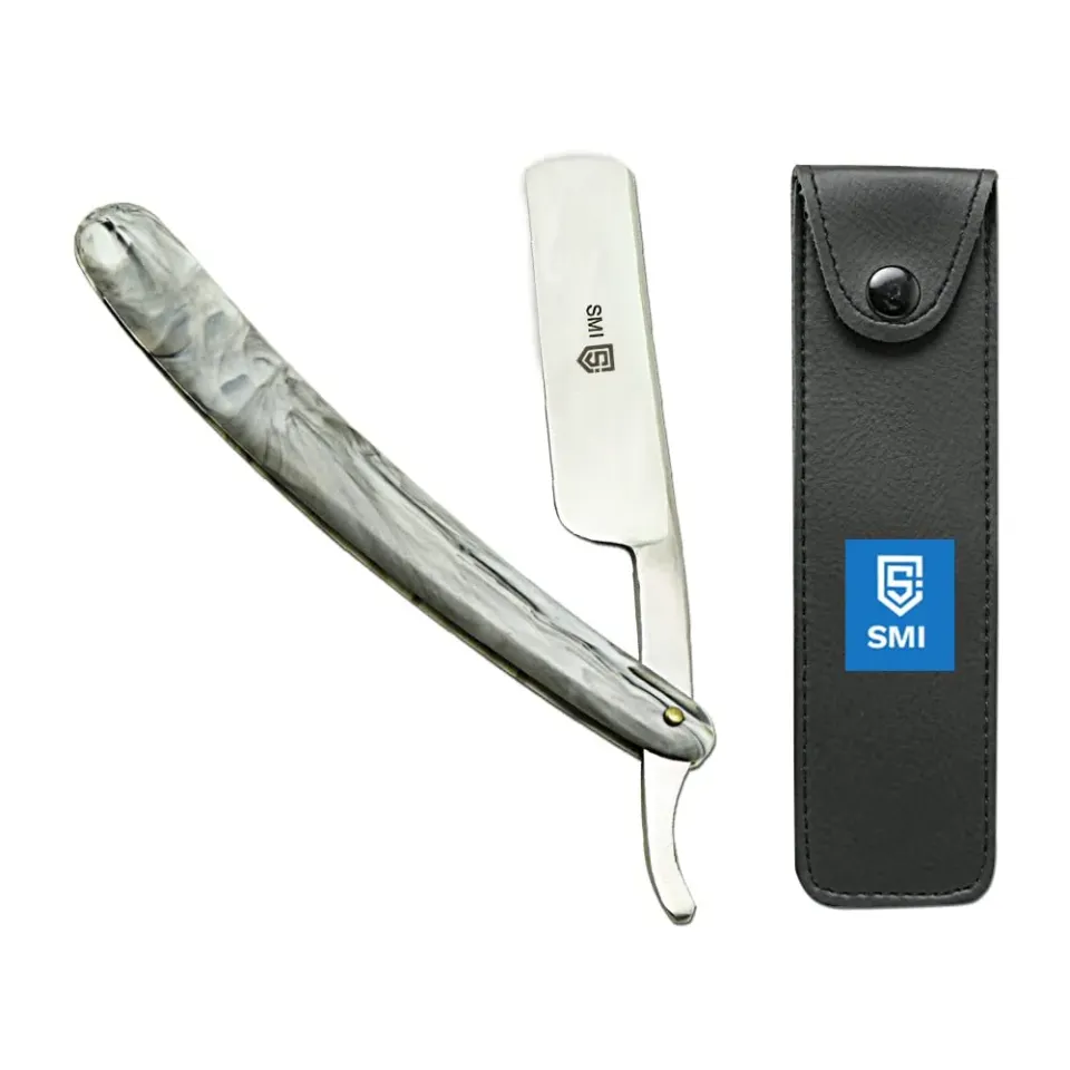 SMI 1404 Rasoio Mano Libera Argento con Custodia Affilabile
