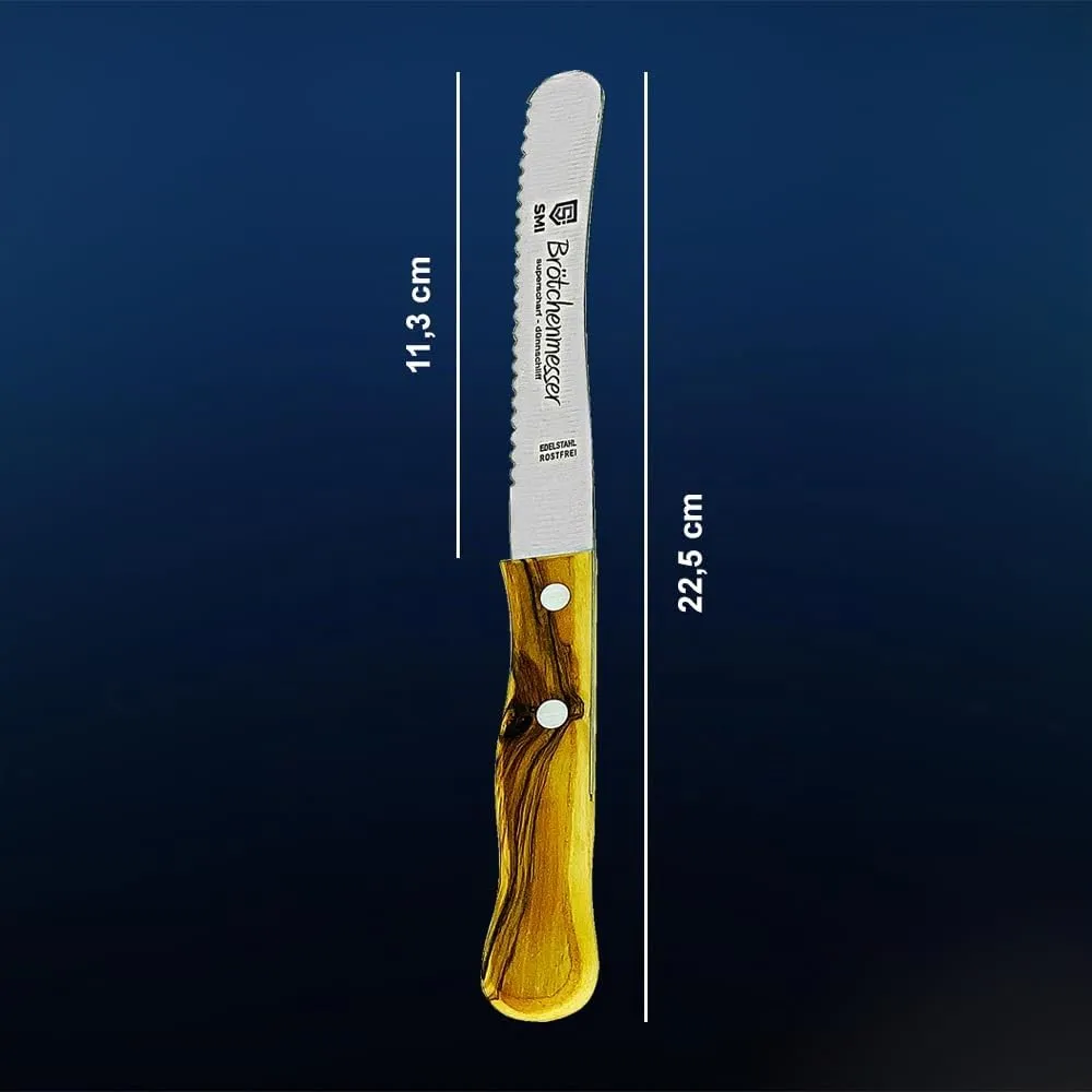 SMI Coltello Pane 11,3 cm da Tavola Ulivo Seghettato