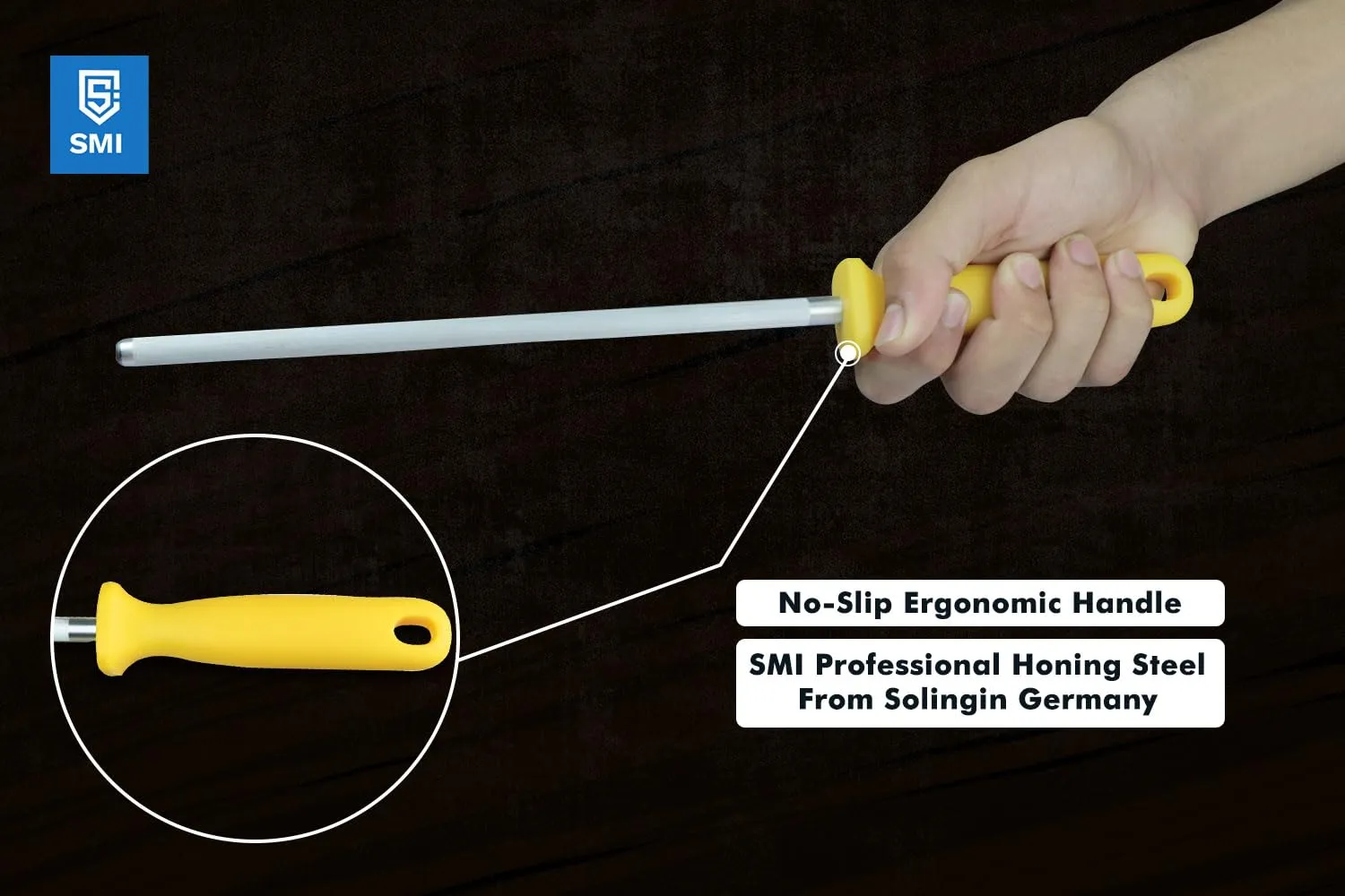 SMI Solingen 22,5 cm acciaio affilacoltelli cucina