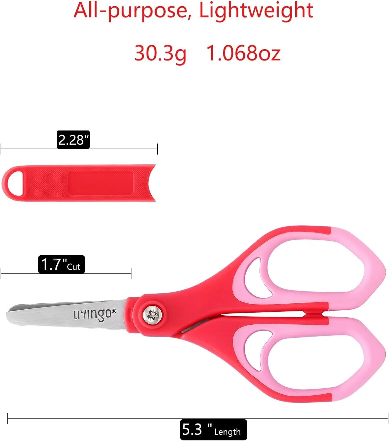 LIVINGO Forbici Bambini Punta Arrotondata 5 Pollici 3 Pezzi