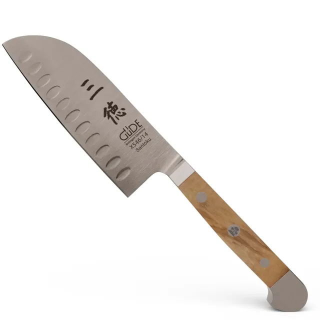 Güde Alpha-Olive Santoku alveolato 14 cm ulivo