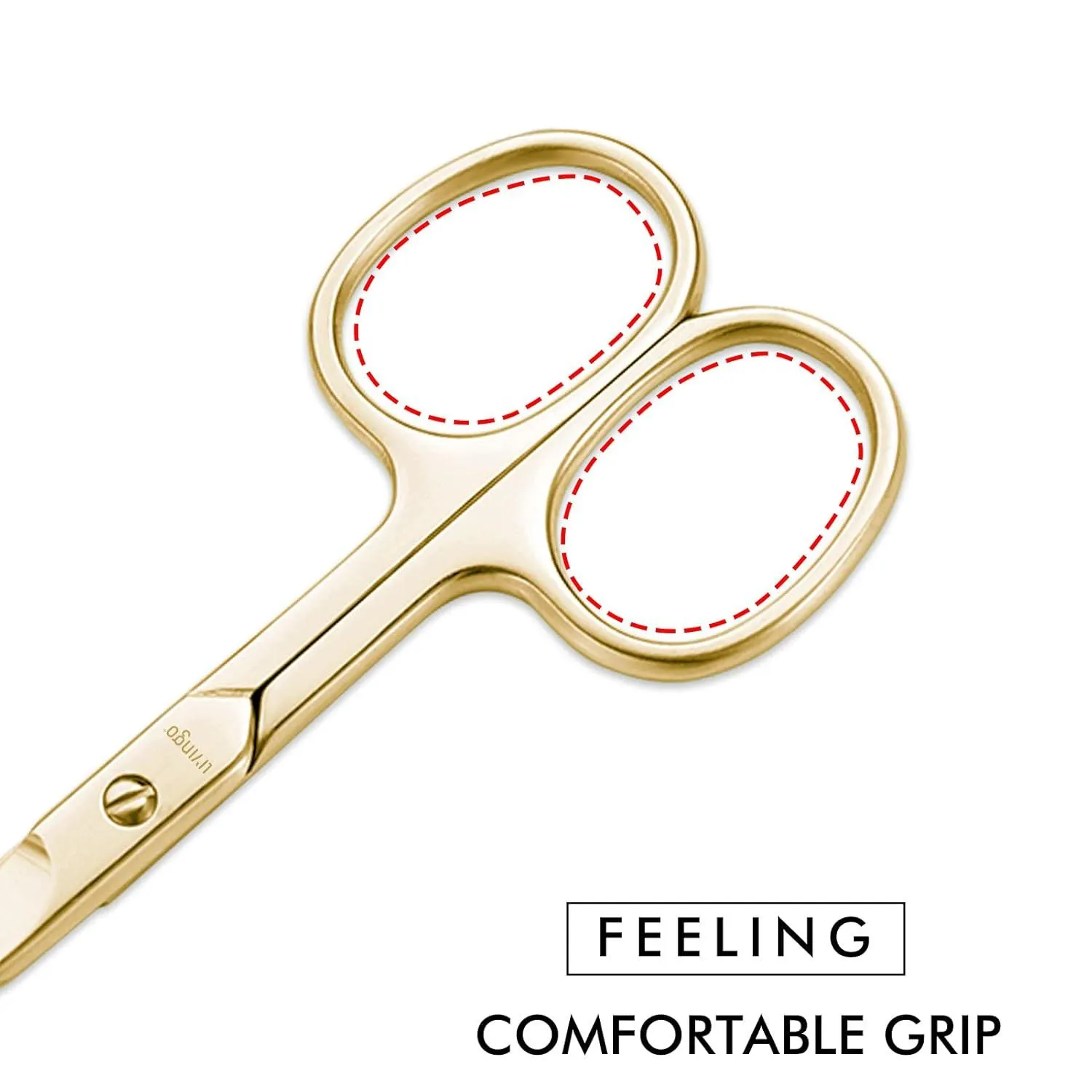 LIVINGO Forbici Unghie Curve 3,5" Oro con Astuccio