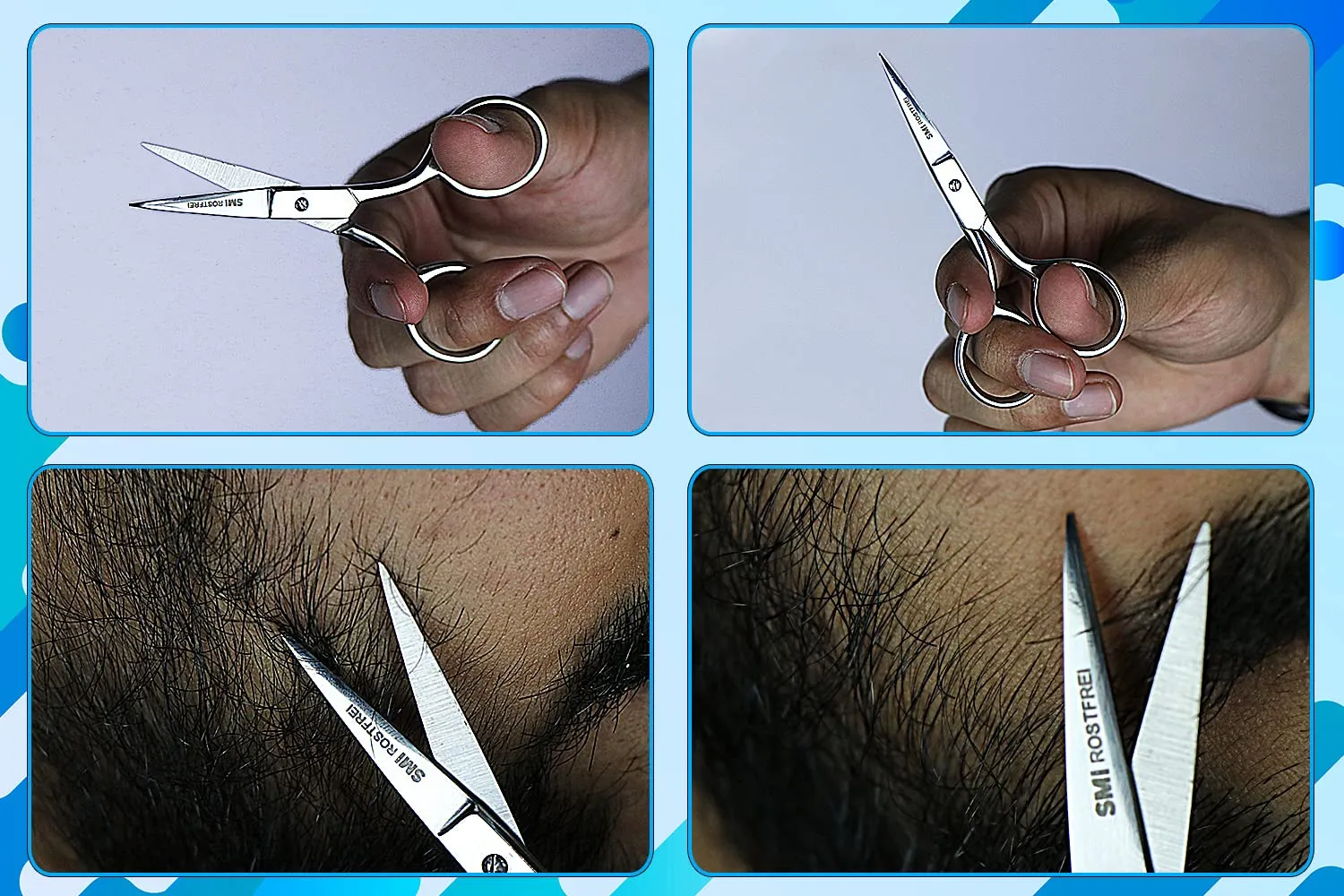 SMI Forbici Barba 9,5 cm Acciaio Custodia Lucida