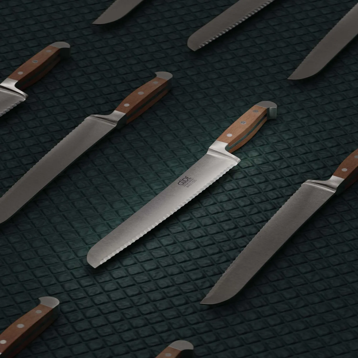 Güde Alpha Walnut coltello pane 32 cm mancino noce