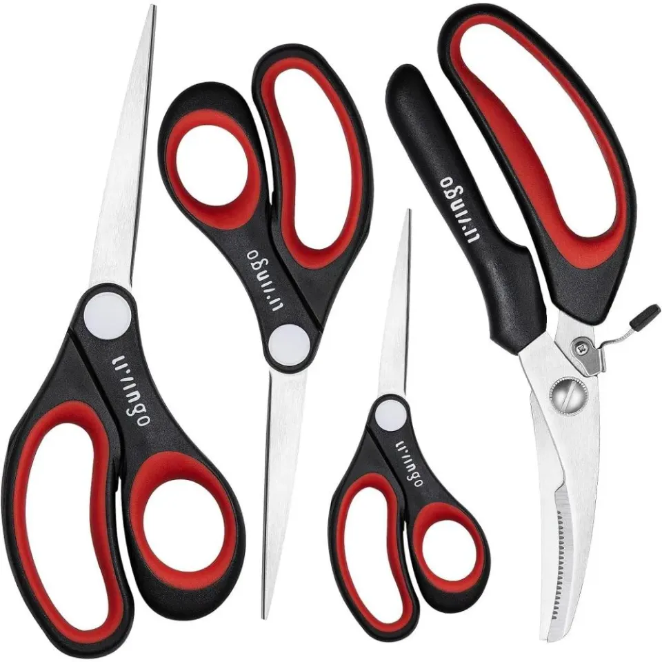 LIVINGO Set Forbici Multiuso 4 Pezzi Acciaio Inox