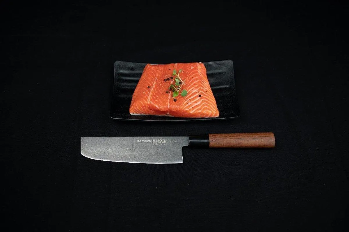 Samura Okinawa SO-0174B coltello nakiri stonewash