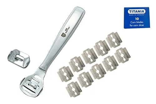 SMI Tagliacalli Piedi Professionale 14 cm con 10 Lame