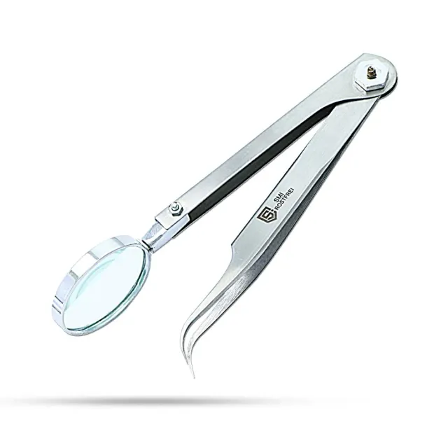 SMI pinzetta extension ciglia curva 13 cm lente