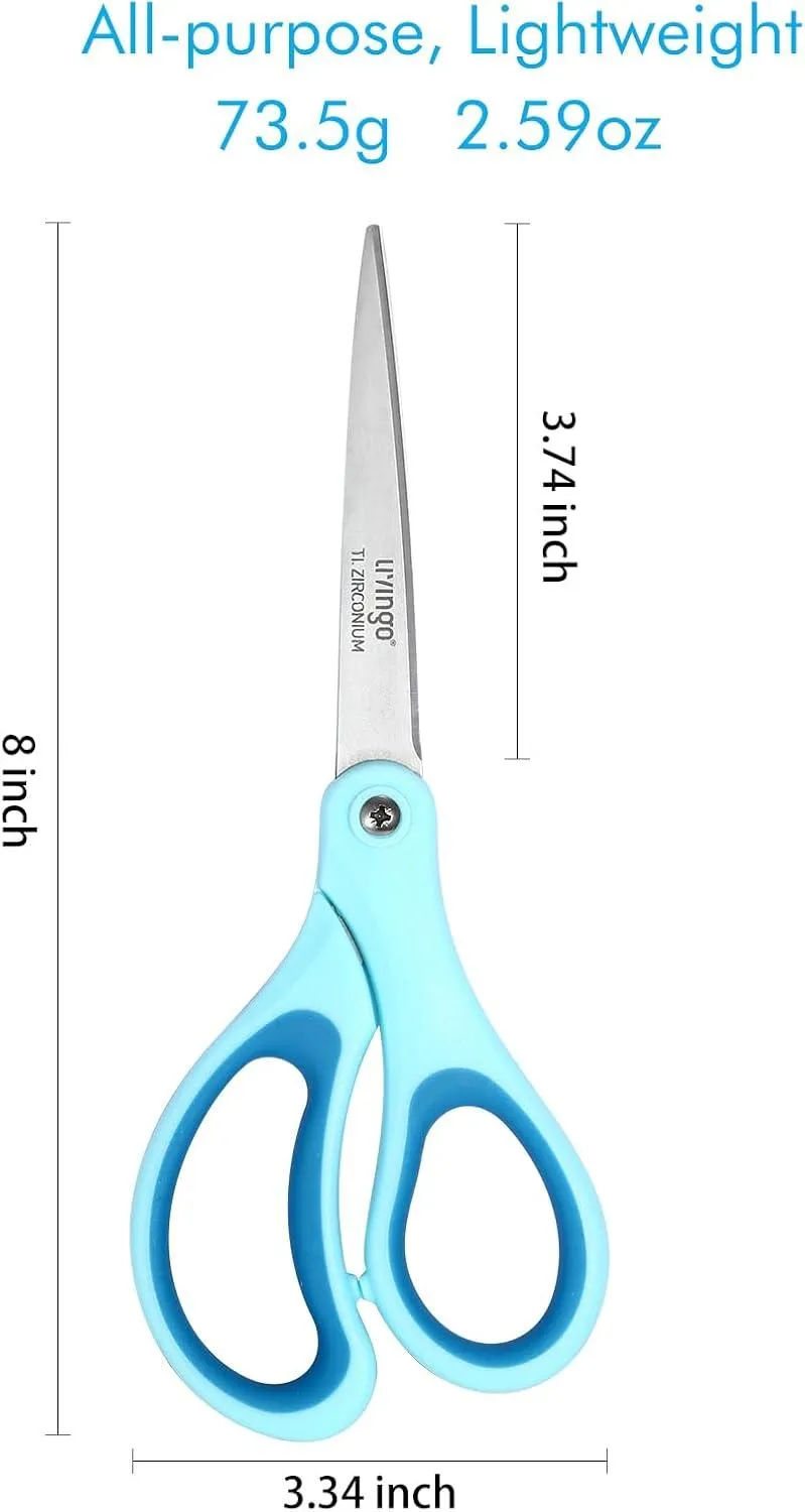 LIVINGO forbici multiuso 3 pezzi 8" titanio colori