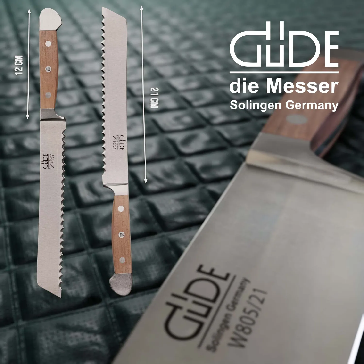 Güde Alpha Walnut coltello pane 21 cm noce dentato