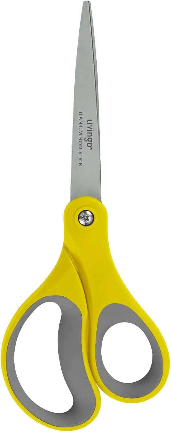 LIVINGO Forbici Ufficio 8" Antiaderenti 2 Pezzi Titanio