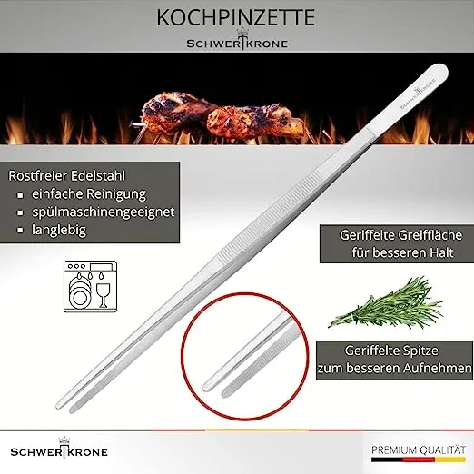 Schwertkrone Pinzetta Cucina 30 cm chef acciaio inox presa sicura