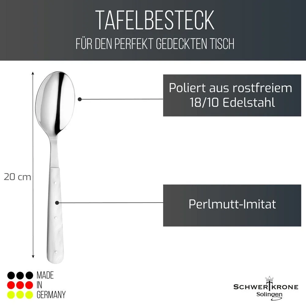 Schwertkrone cucchiaio tavola effetto madreperla acciaio
