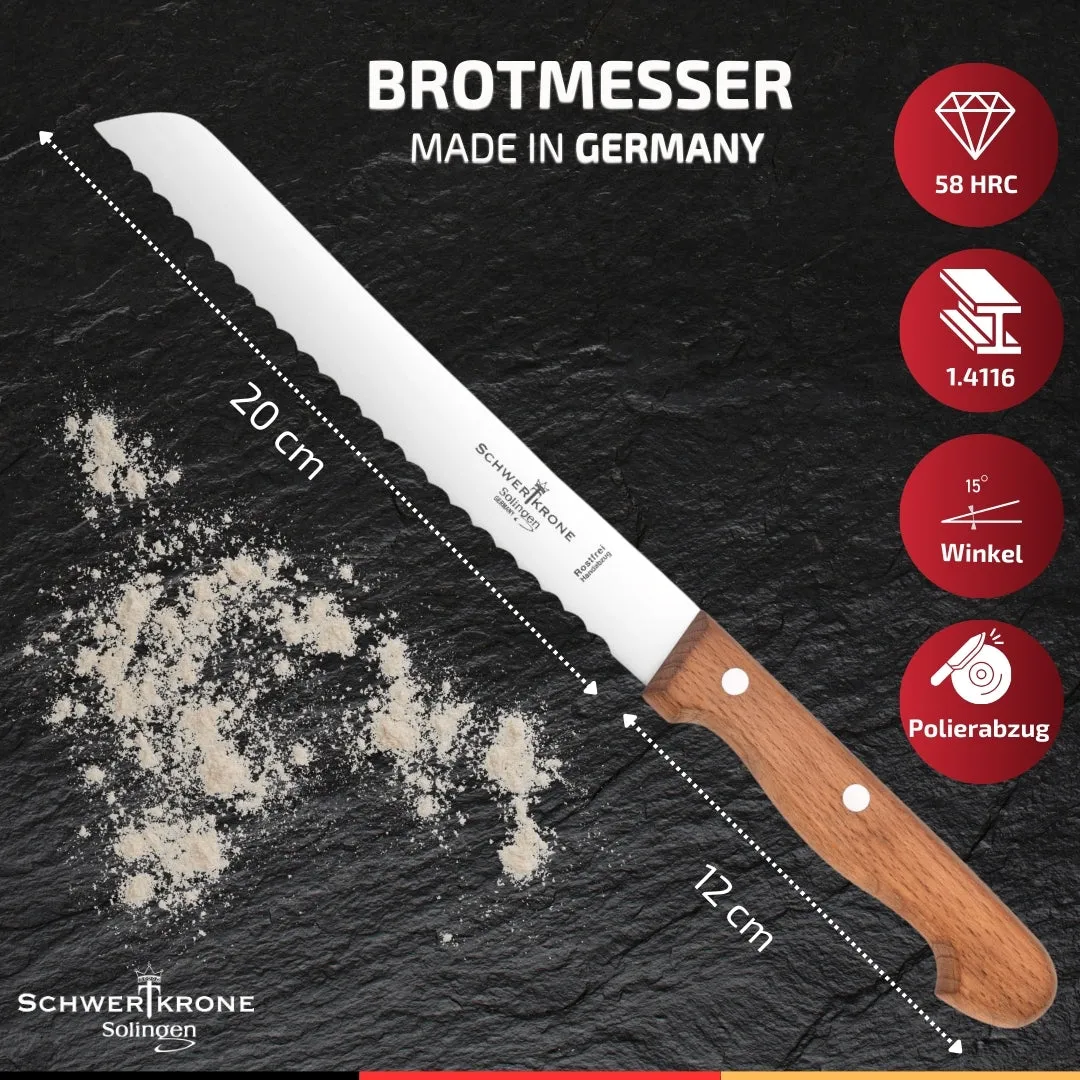 Schwertkrone Coltello da Pane Faggio 20 cm Seghettato