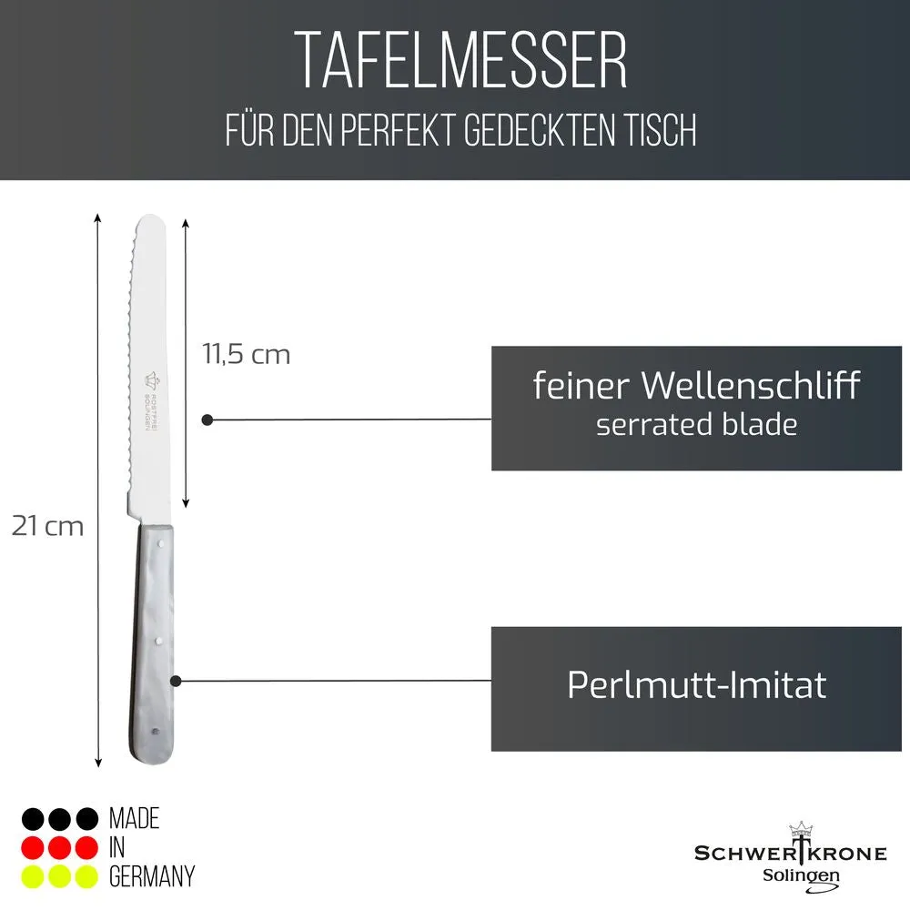 Schwertkrone MP23101 coltello tavola perlato dentato
