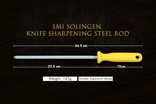 SMI Solingen 22,5 cm acciaio affilacoltelli cucina