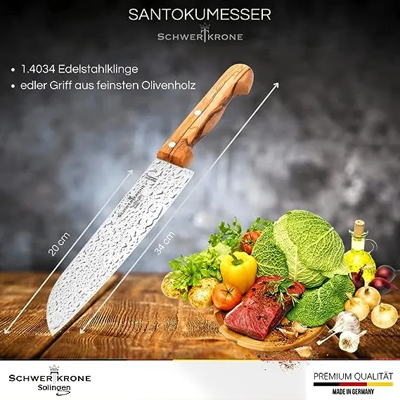 Schwertkrone Olive Classic santoku 20 cm manico olivo