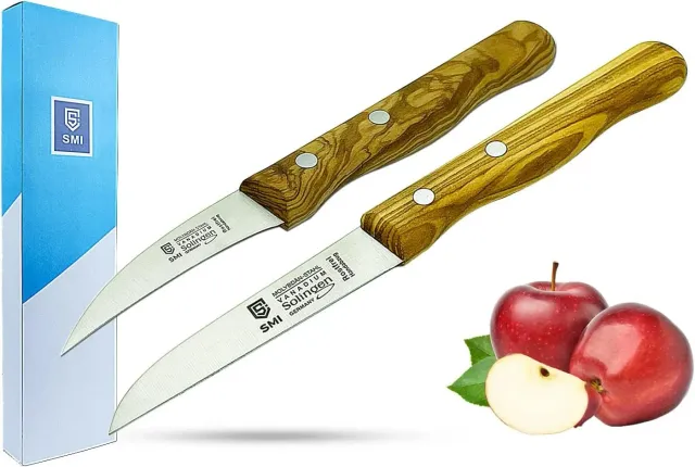 SMI Set 2 Spelucchini Coltelli Frutta Manico Ulivo