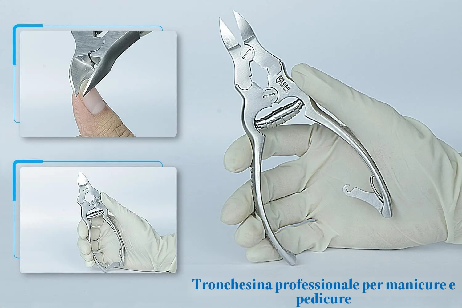 SMI Tronchese Unghie Piedi 15,5 cm lama curva con custodia