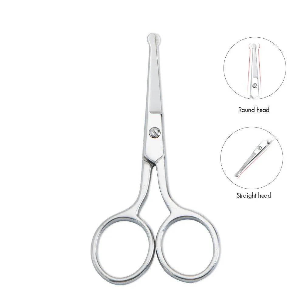 LIVINGO forbicine naso viso set 2 pezzi punta tonda inox