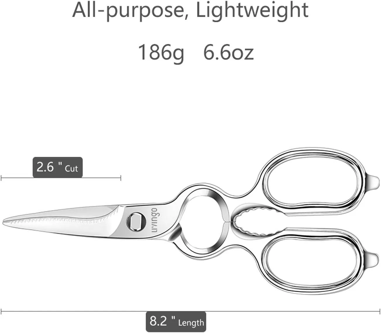 LIVINGO Forbici Cucina Forgiate 8,5 Pollici Smontabili Multiuso