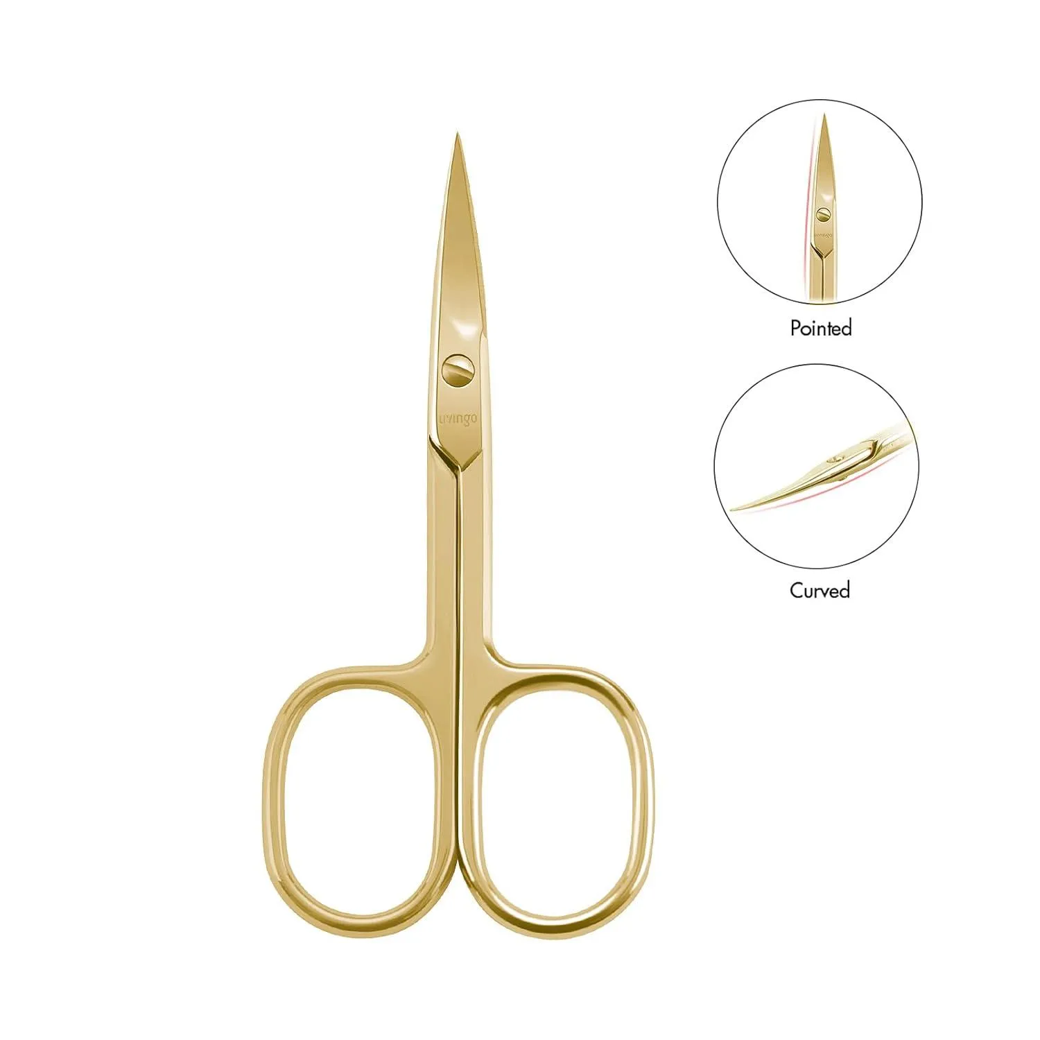 LIVINGO 82G Forbicine Unghie Curve Oro con Astuccio