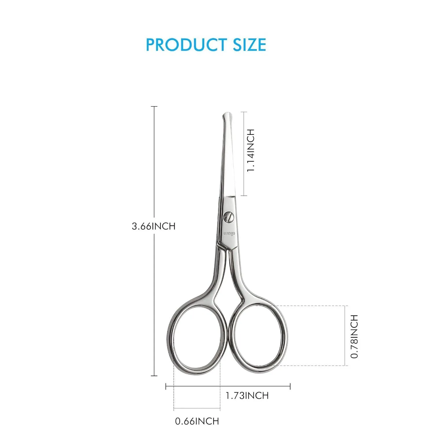LIVINGO forbicine naso viso set 2 pezzi punta tonda inox