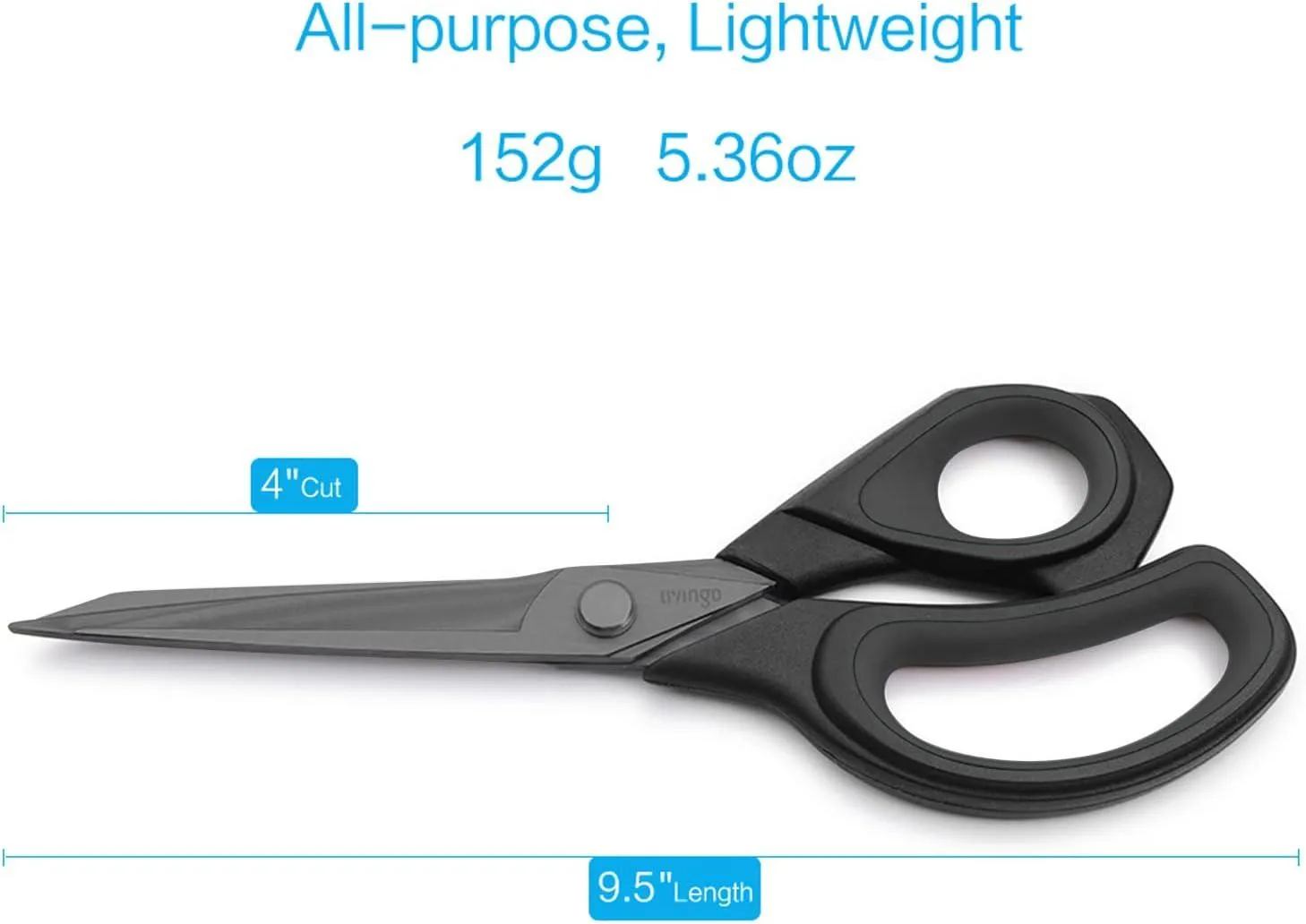 LIVINGO forbici sarta 9,5” titanio nere