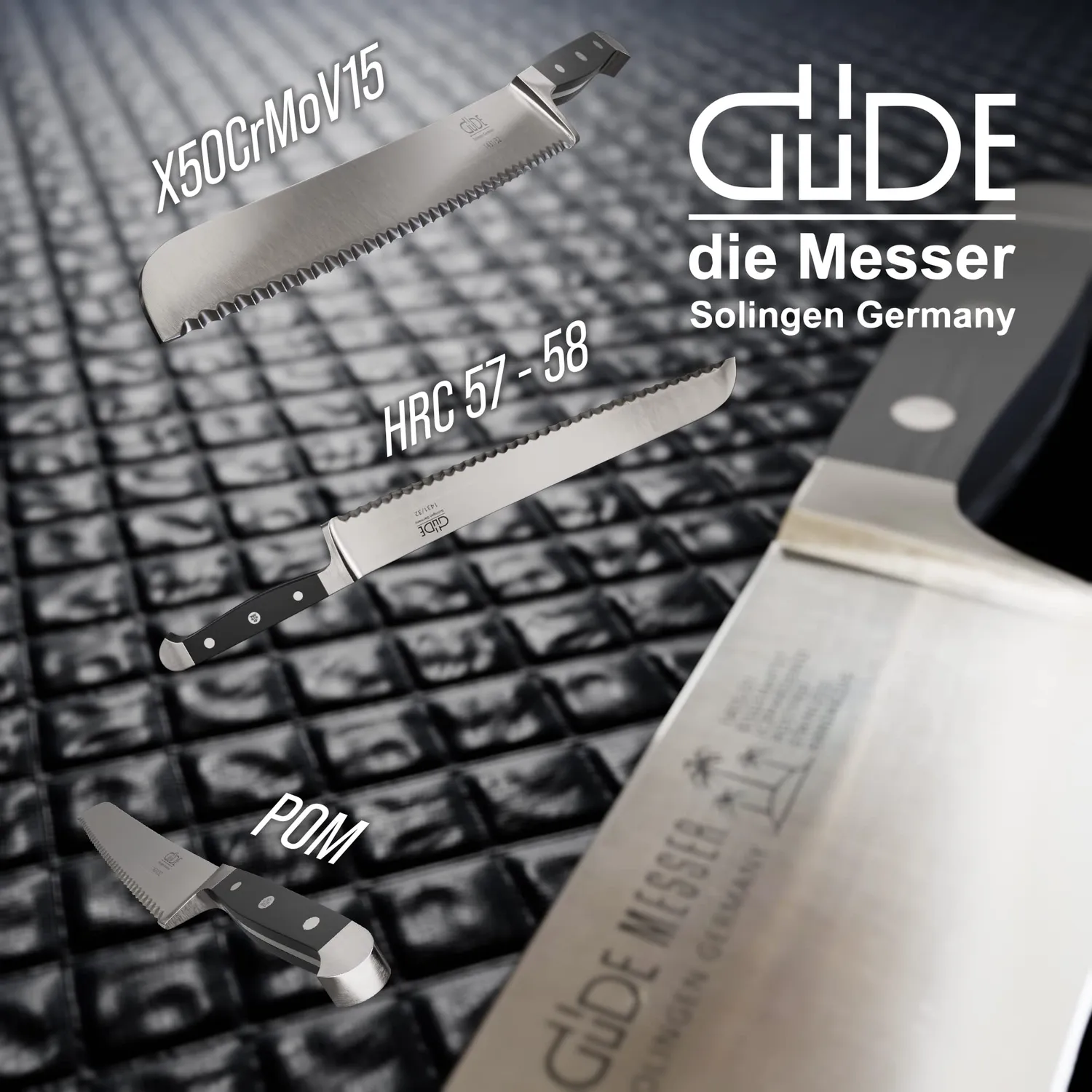 Güde Alpha Coltello pane mancini 32 cm POM nero