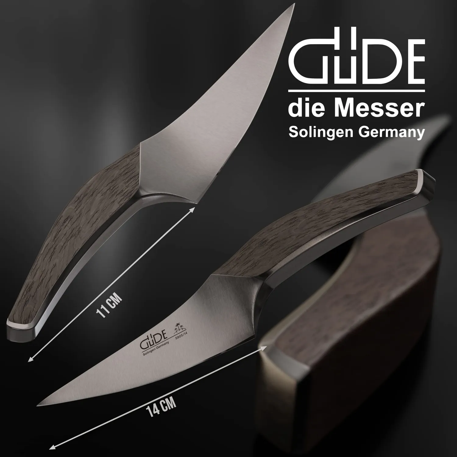Franz Güde Synchros coltello cucina forgiato 14 cm quercia