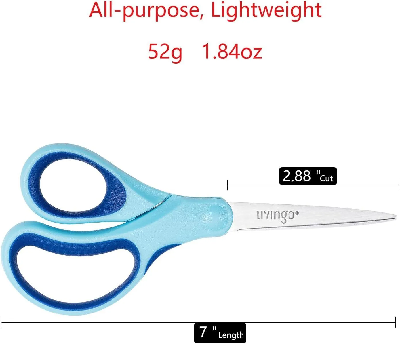 LIVINGO 7 Inch forbici scuola 3 pezzi punta fine