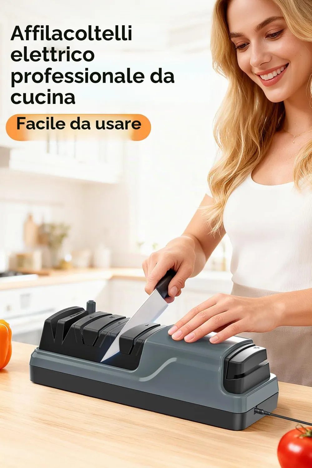 Yoorleay Affilacoltelli Elettrico 5 in 1 Forbici Ceramica