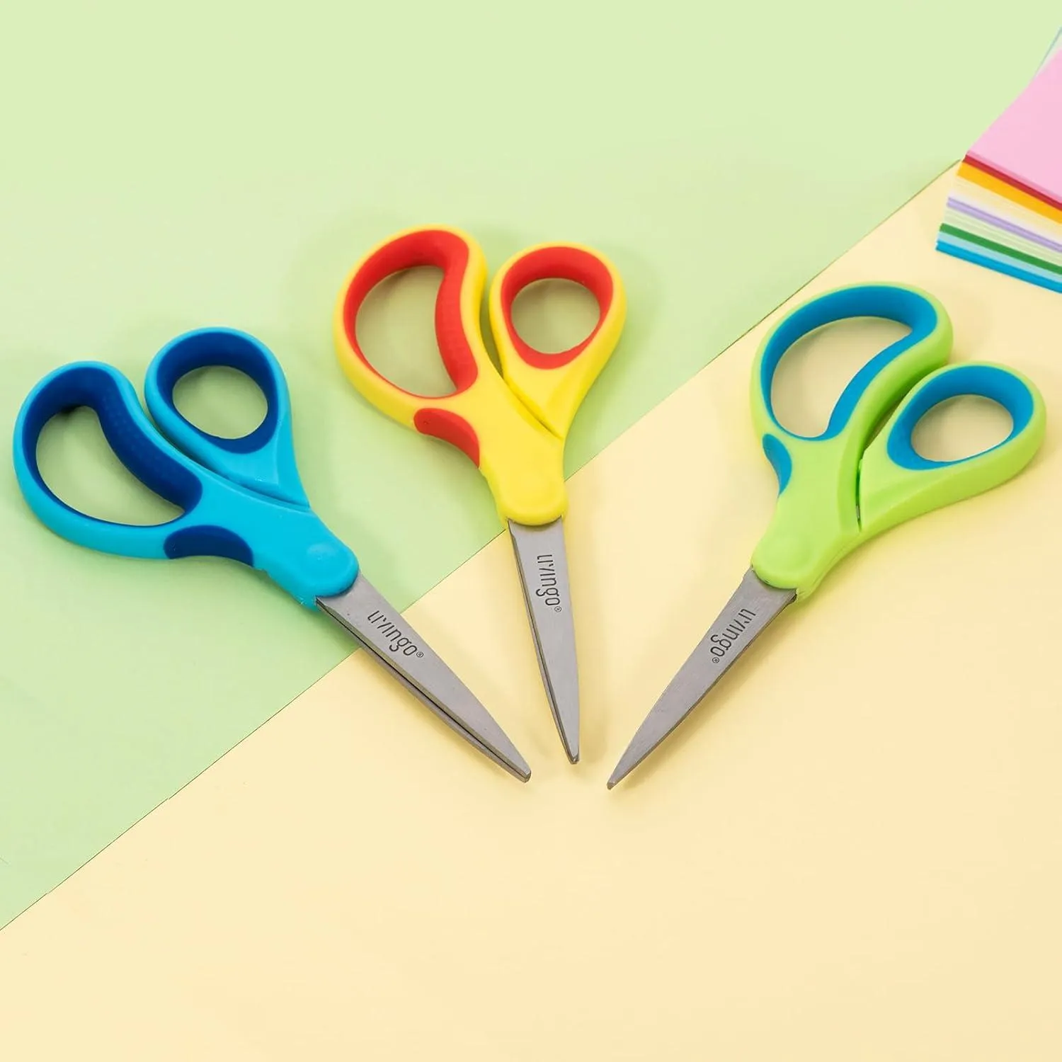 LIVINGO 7 Inch forbici scuola 3 pezzi punta fine