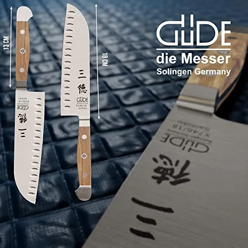 Güde Alpha-Olive santoku alveolato 18 cm legno ulivo