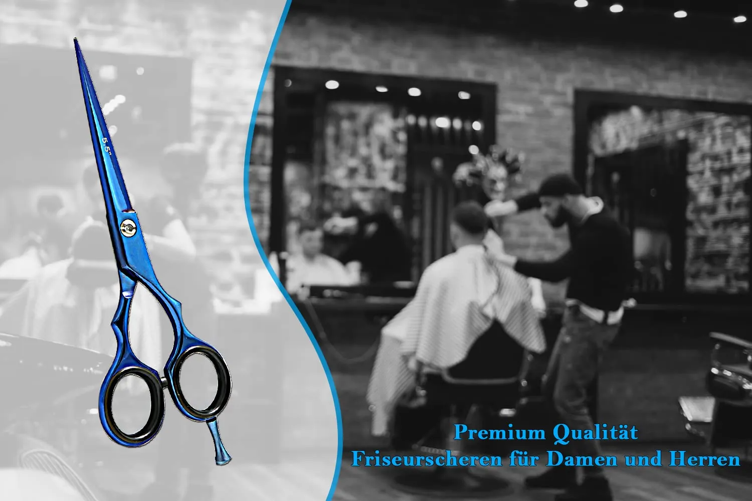 SMI Forbici parrucchiere 5,5 pollici blu lama rasoio