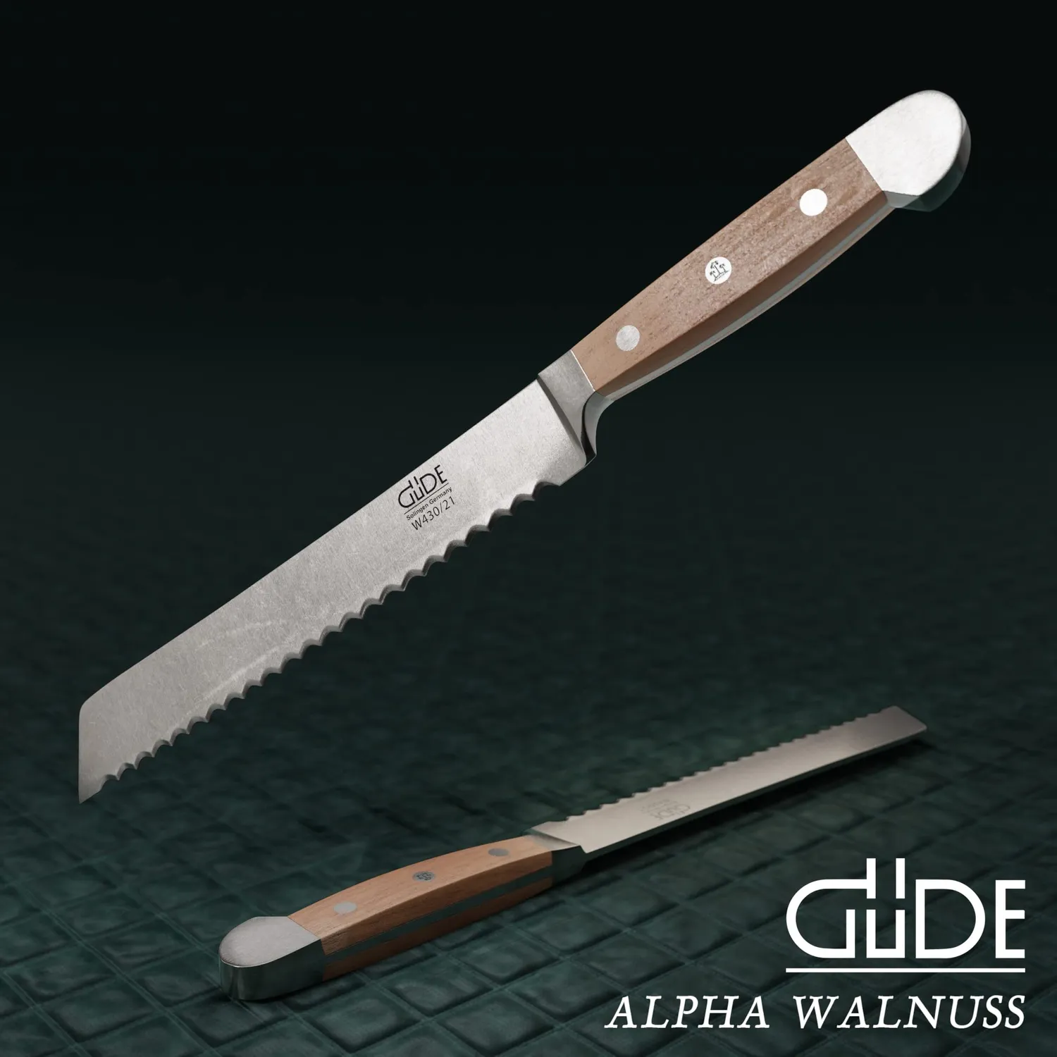 Güde Alpha Walnut coltello pane 21 cm noce dentato