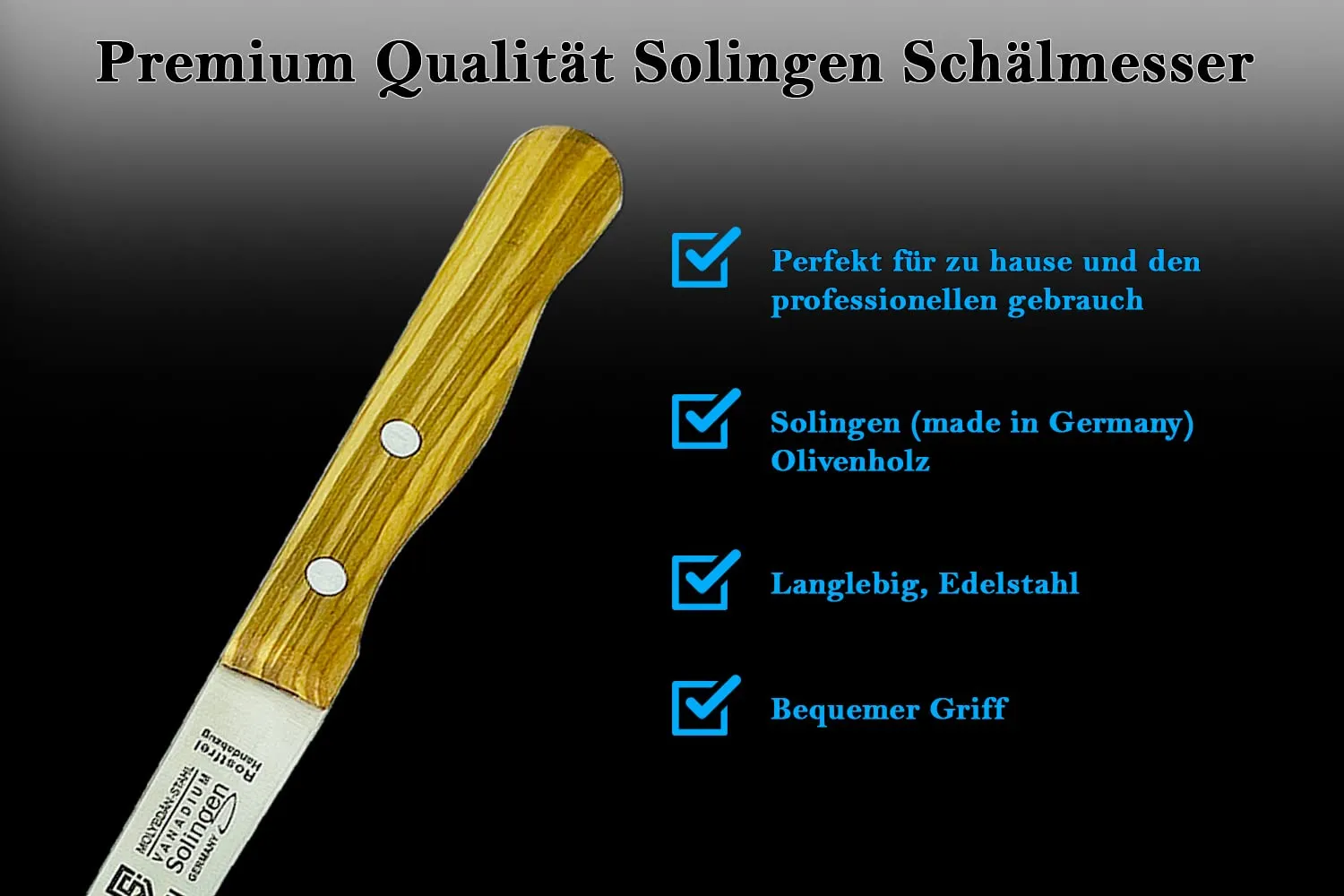 SMI Set 2 Spelucchini Coltelli Frutta Manico Ulivo