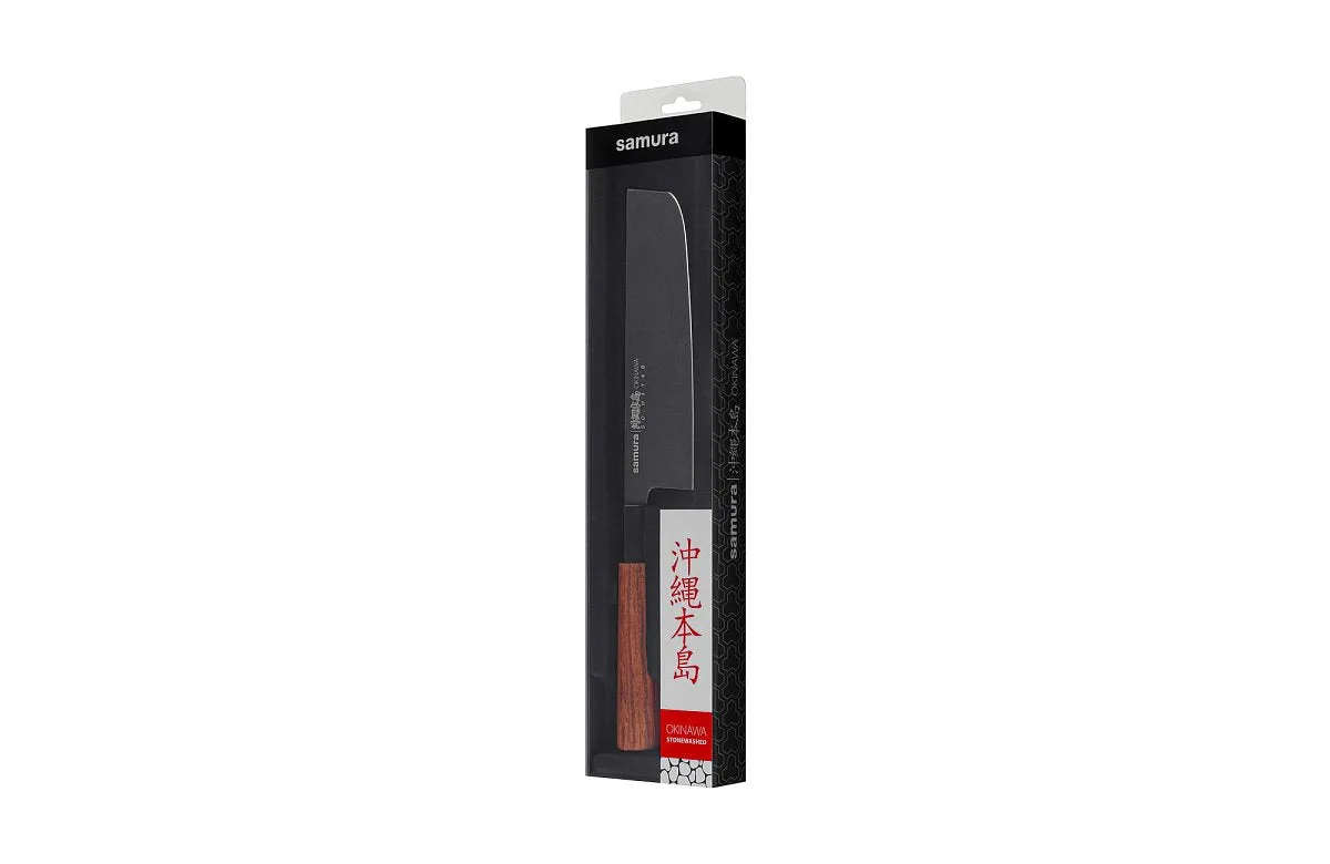 Samura Okinawa SO-0174B coltello nakiri stonewash